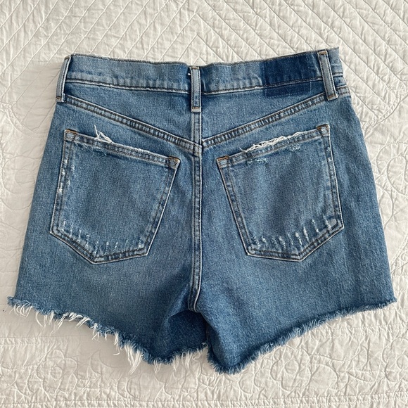 Abercrombie & Fitch Distressed 4” Mom Jean Shorts High Rise Denim Women’s - Picture 3 of 8